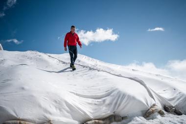 Berndt Köll on the Stubai Glacier: Initial field tests showed convincing results.
